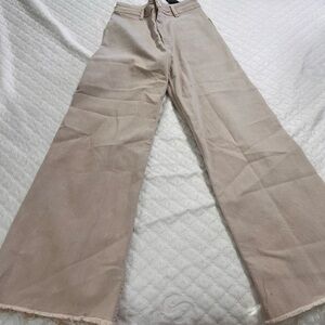 Women's Cream Wide-Leg Pants